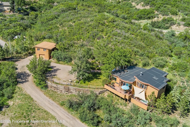 1789 Medicine Bow Rd, Aspen, CO 81611 - aerial view of property and surrounding area featuring a forest