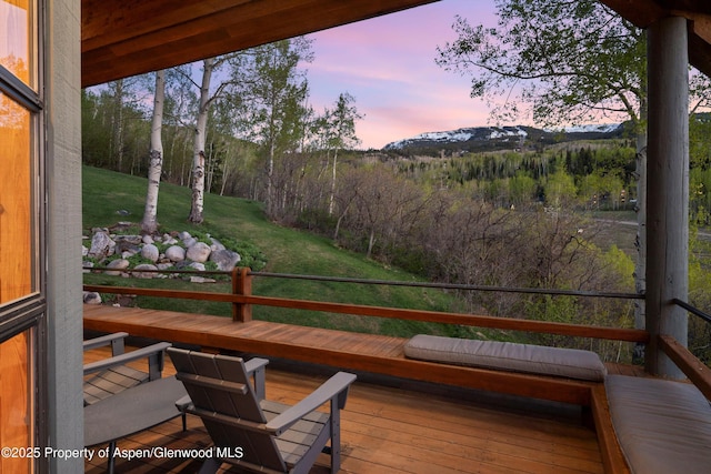 172 Deer Ridge Ln, Snowmass Village, CO 81615 - deck featuring a yard and a mountain view