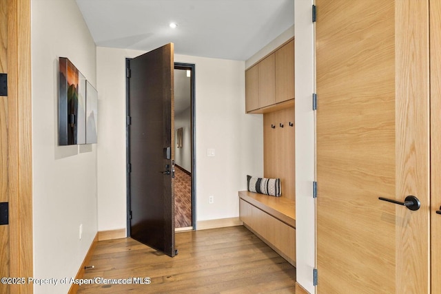 77 Wood Rd Unit 507-10, Snowmass Village, CO 81615 - mudroom featuring light wood finished floors and recessed lighting