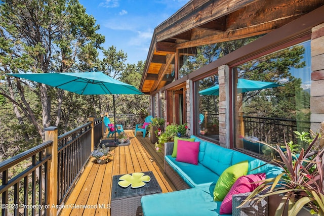 679 Pinon Dr, Basalt, CO 81621 - deck with outdoor lounge area