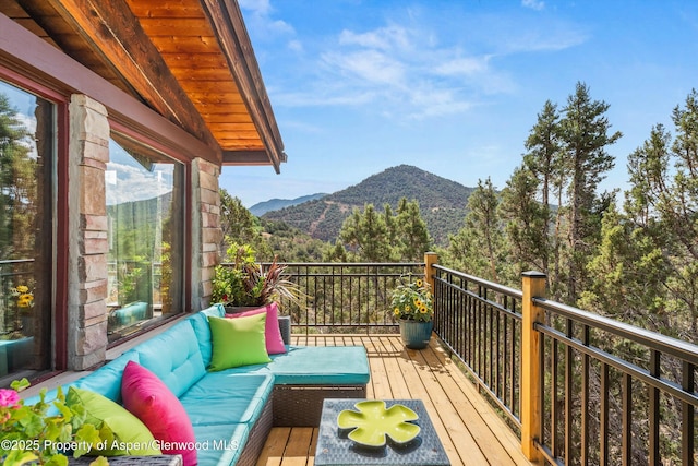 679 Pinon Dr, Basalt, CO 81621 - balcony with an outdoor living space and a mountain view