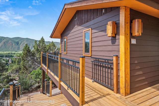 679 Pinon Dr, Basalt, CO 81621 - wooden terrace with a mountain view