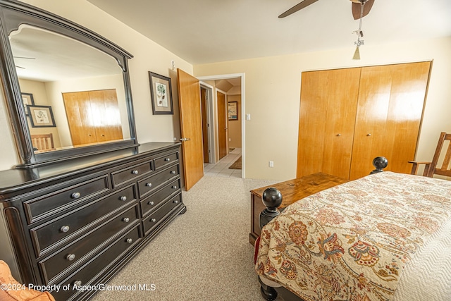 1001 Alta Ct, Craig, CO 81625 - carpeted bedroom with a ceiling fan and a closet