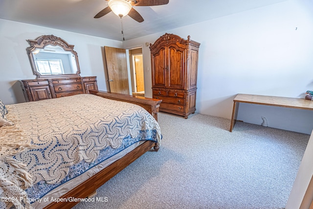 1001 Alta Ct, Craig, CO 81625 - bedroom featuring light colored carpet and a ceiling fan