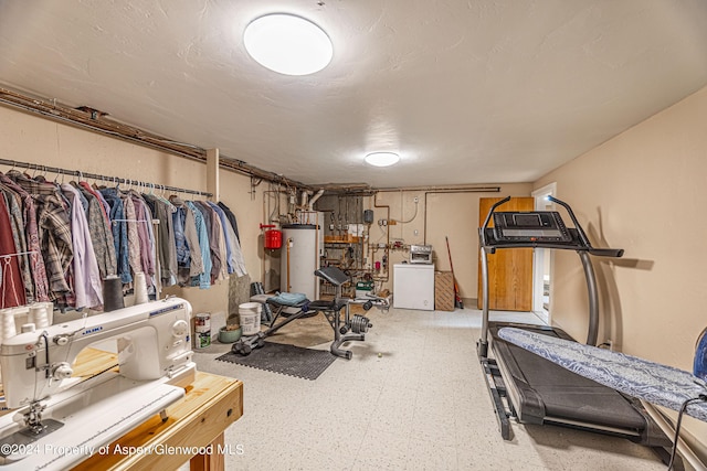 1001 Alta Ct, Craig, CO 81625 - workout area featuring tile patterned floors and gas water heater