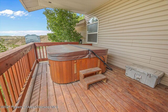 289 Lewis Ln, Craig, CO 81625 - wooden terrace featuring a hot tub