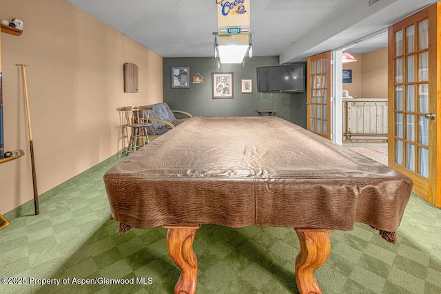 289 Lewis Ln, Craig, CO 81625 - game room featuring french doors, pool table, and tile patterned floors