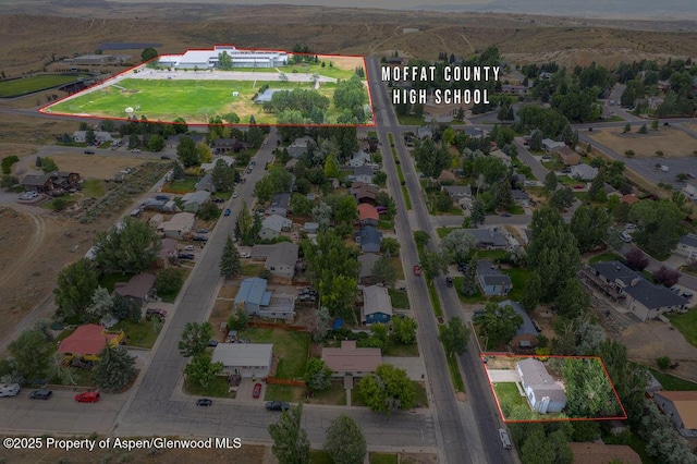 813 Finley Ln, Craig, CO 81625 - aerial perspective of suburban area with property parcel outlined