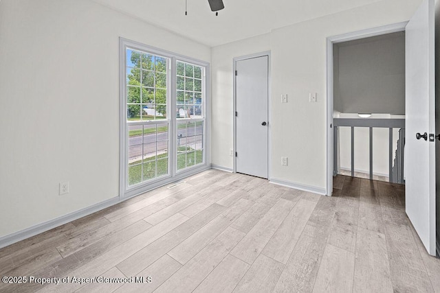 813 Finley Ln, Craig, CO 81625 - unfurnished room with a ceiling fan and light wood-style floors