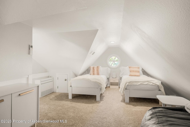1195 E Cooper Ave Unit A, Aspen, CO 81611 - bedroom with vaulted ceiling and light colored carpet