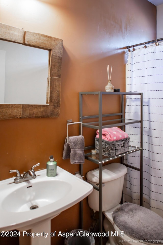 bathroom with toilet and sink