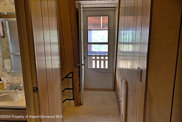 doorway featuring sink