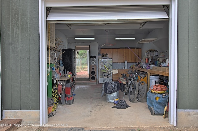 view of garage