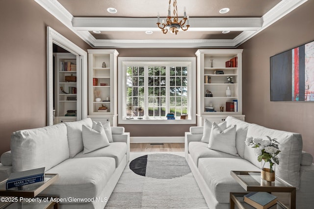 2959 County Road 103, Carbondale, CO 81623 - living room featuring crown molding, wood finished floors, and recessed lighting
