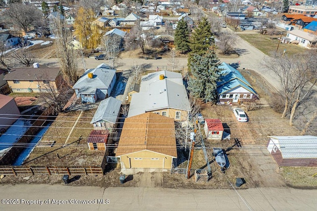 drone / aerial view with a residential view