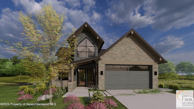 view of front of home featuring an attached garage and driveway