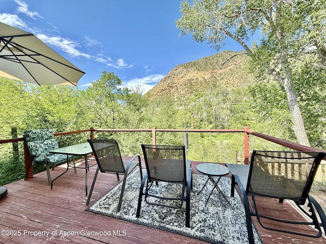 289 Mikala Ln, New Castle, CO 81647 - wooden deck featuring a mountain view