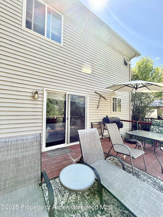 289 Mikala Ln, New Castle, CO 81647 - view of patio with a wooden deck