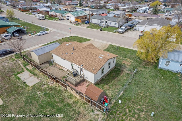 aerial view with a residential view