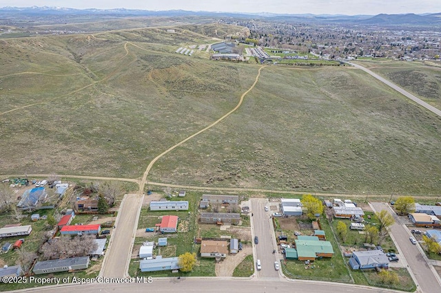 aerial view with a mountain view