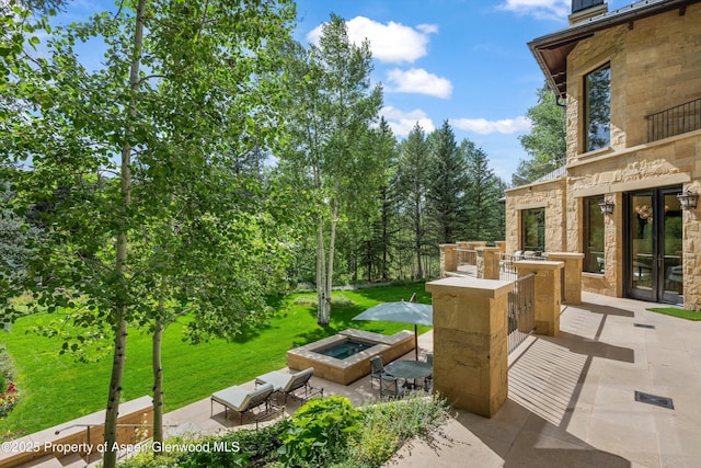 64 Pitkin Way, Aspen, CO 81611 - view of patio featuring exterior kitchen