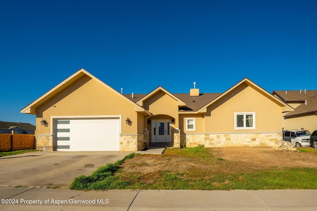 view of front of house with a garage