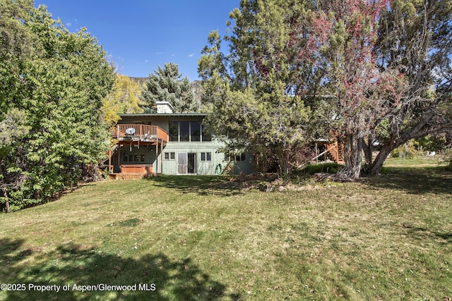 172 Sunny Acres Rd, Glenwood Springs, CO 81601 - view of green lawn featuring a deck