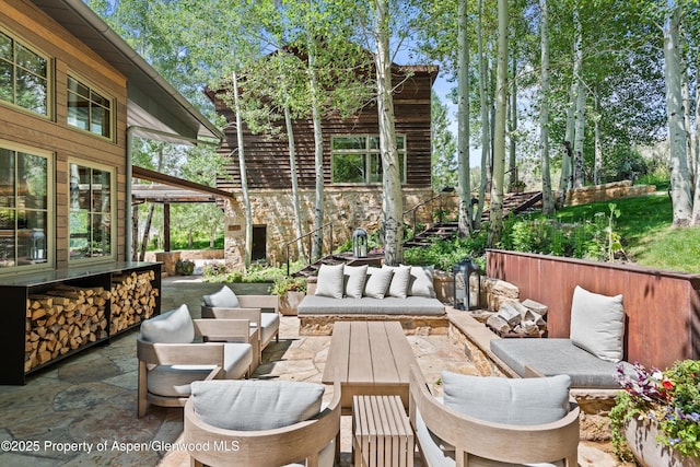 1000 Lazy O Rd, Snowmass, CO 81654 - view of patio / terrace with outdoor lounge area