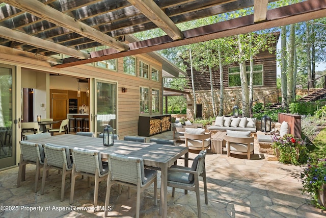 1000 Lazy O Rd, Snowmass, CO 81654 - view of patio / terrace with outdoor lounge area and outdoor dining area