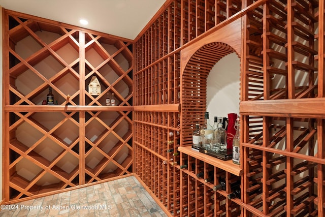 view of wine cellar