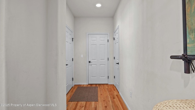 150 Castle Ct, New Castle, CO 81647 - hall with light wood finished floors and recessed lighting