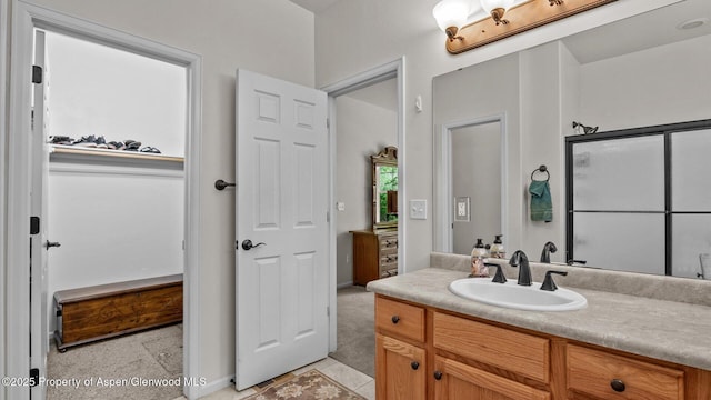 150 Castle Ct, New Castle, CO 81647 - bathroom featuring vanity and a shower with shower door