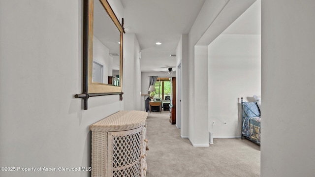 150 Castle Ct, New Castle, CO 81647 - hallway featuring carpet floors and recessed lighting