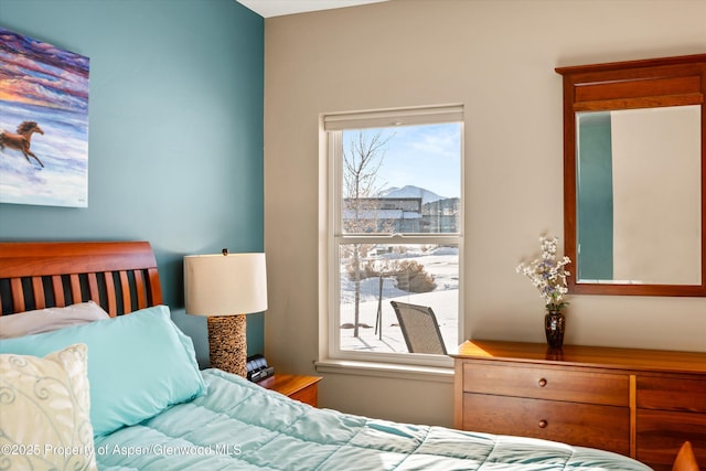 bedroom with multiple windows