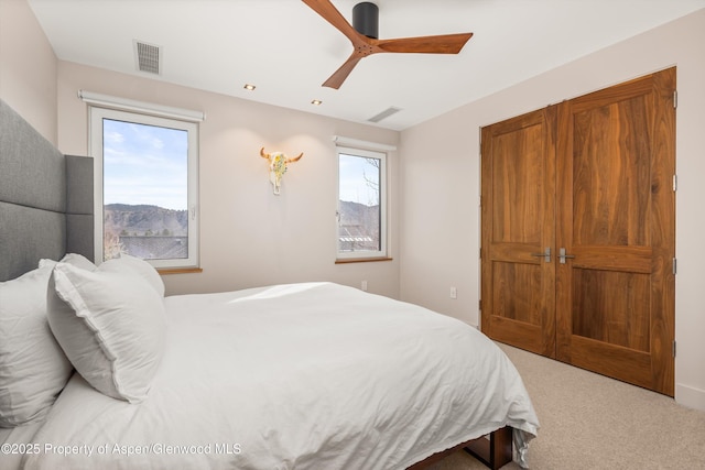 649 Saddleback Rd, Carbondale, CO 81623 - carpeted bedroom featuring ceiling fan