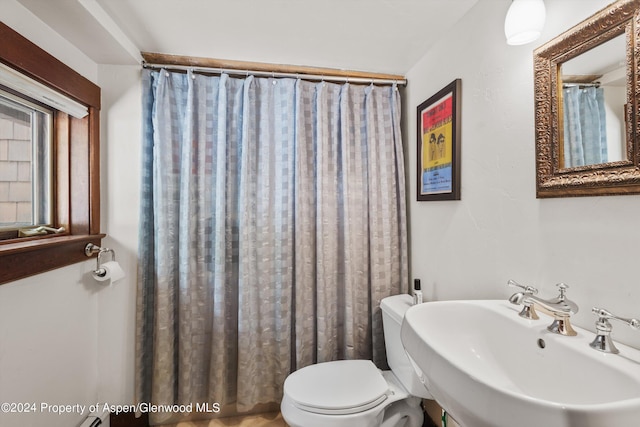full bath featuring a sink and toilet