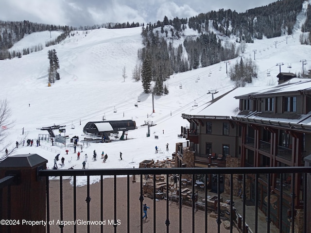 exterior space featuring a mountain view