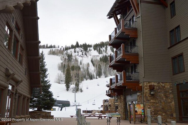 exterior space featuring a mountain view