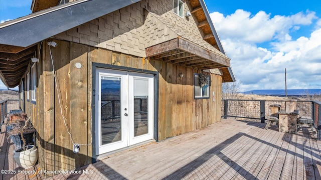 deck featuring french doors