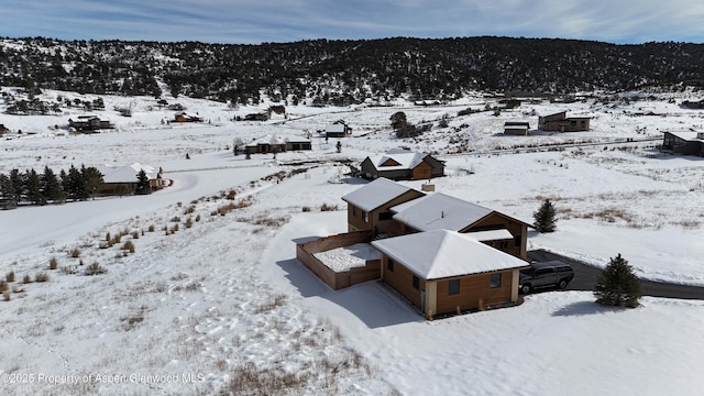 view of snowy aerial view