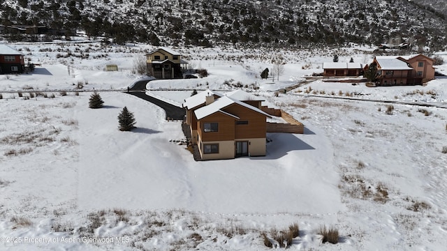 view of snowy aerial view