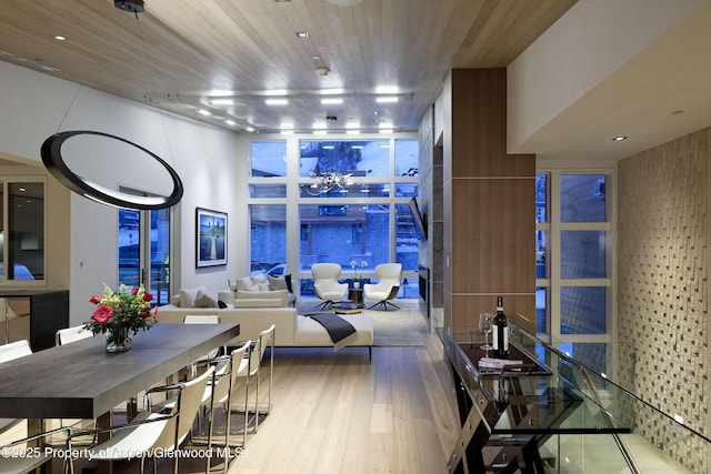 126 Juan St, Aspen, CO 81611 - dining space with wood finished floors and wood ceiling