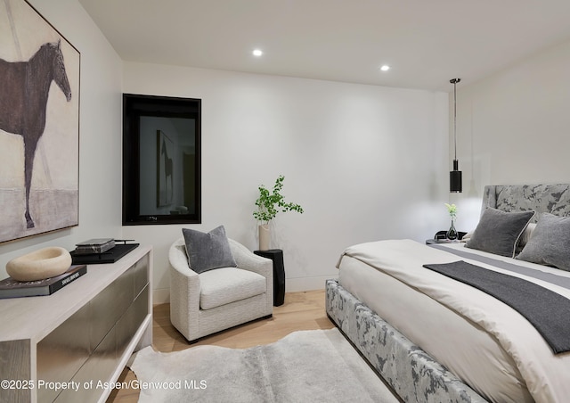 810 W Smuggler St, Aspen, CO 81611 - bedroom featuring wood finished floors, recessed lighting, and baseboards