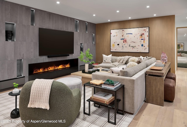 810 W Smuggler St, Aspen, CO 81611 - living area with recessed lighting, a fireplace, and light wood finished floors