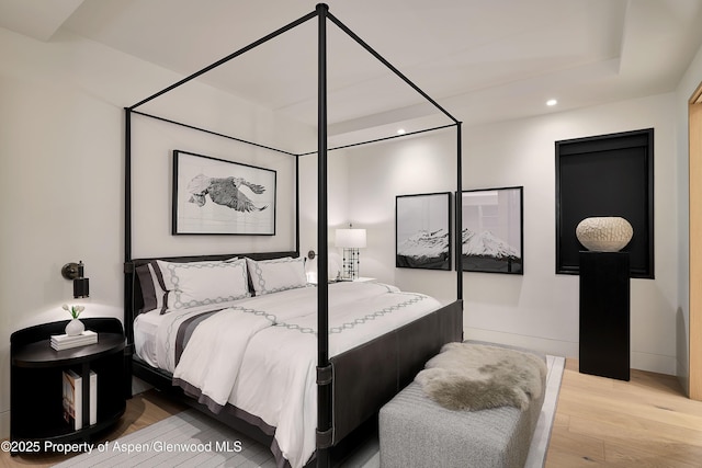 810 W Smuggler St, Aspen, CO 81611 - bedroom with wood finished floors and recessed lighting