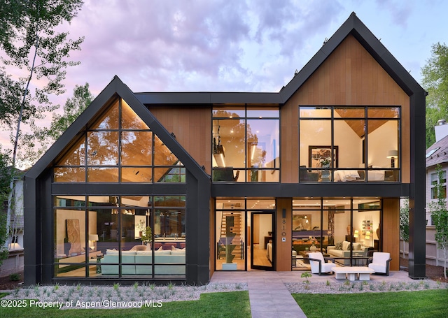 810 W Smuggler St, Aspen, CO 81611 - back of house featuring an outdoor living space, a balcony, and a patio