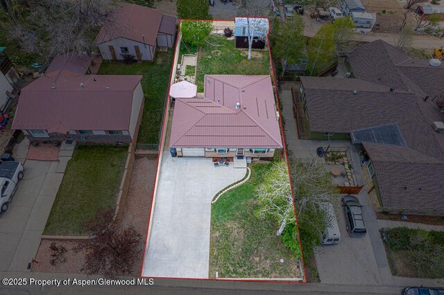 1162 Breeze St, Craig, CO 81625 - aerial perspective of suburban area featuring property parcel outlined