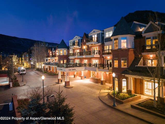 exterior space with a mountain view