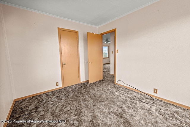 194 Hill Dr, Craig, CO 81625 - spare room featuring carpet, ornamental molding, and baseboards