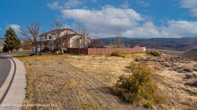 exterior space with a mountain view